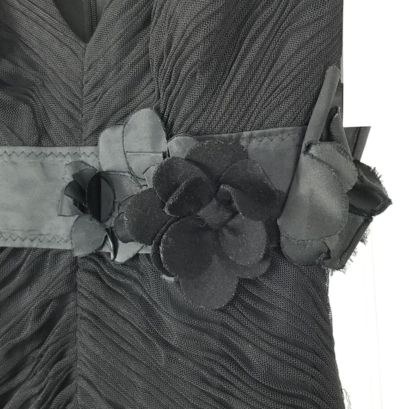 Vera Wang Black Evening Gown Size 0 Sleeveless Whimsigoth Fairy Glamorous Fitted - Picture 3 of 16